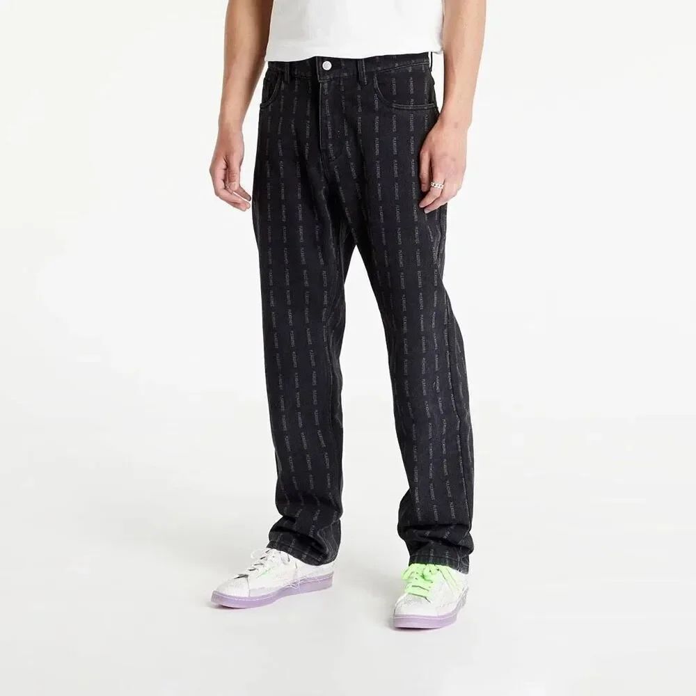 PLEASURES Impact Striped Denim black jeans size 28x30